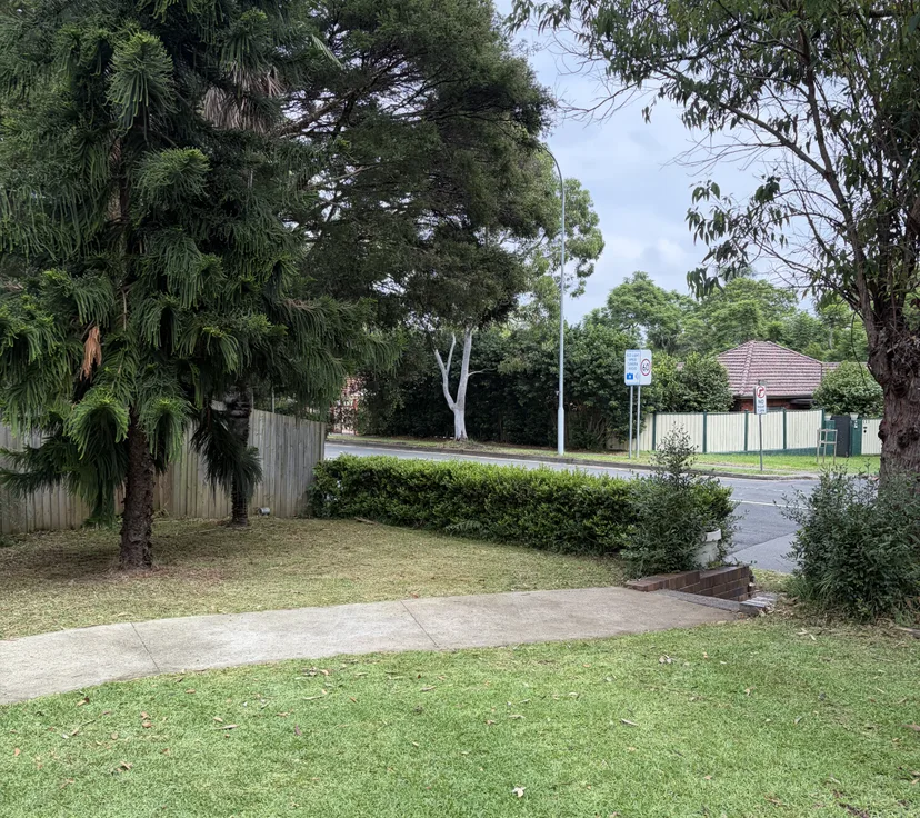Before, verge lawn mown and hedge trimmed